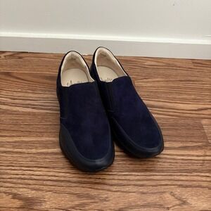Amalfi by Rangoni Italian Leather‎ Navy Suede Slip On Luxury Loafer Size 7M NWOT